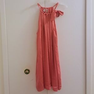 Silky Tie Collar Dress